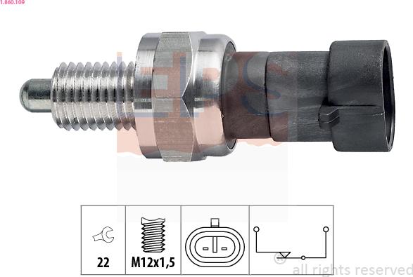 EPS 1.860.109 - Датчик, контактний перемикач, фара заднього ходу autocars.com.ua