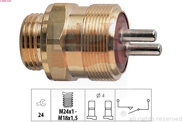 EPS 1.860.128 - Датчик, контактний перемикач, фара заднього ходу autocars.com.ua