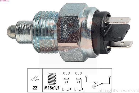 EPS 1.860.133 - Датчик, переключатель, фара заднего хода avtokuzovplus.com.ua