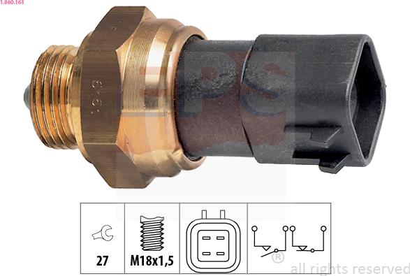 EPS 1.860.161 - Датчик, контактний перемикач, фара заднього ходу autocars.com.ua
