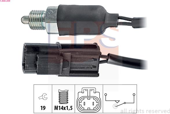 EPS 1.860.209 - Датчик, переключатель, фара заднего хода avtokuzovplus.com.ua