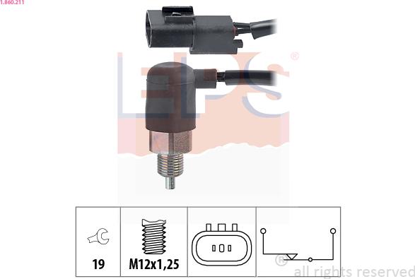 EPS 1.860.211 - Датчик, переключатель, фара заднего хода avtokuzovplus.com.ua