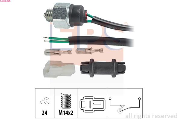 EPS 1.860.225 - Датчик, контактний перемикач, фара заднього ходу autocars.com.ua