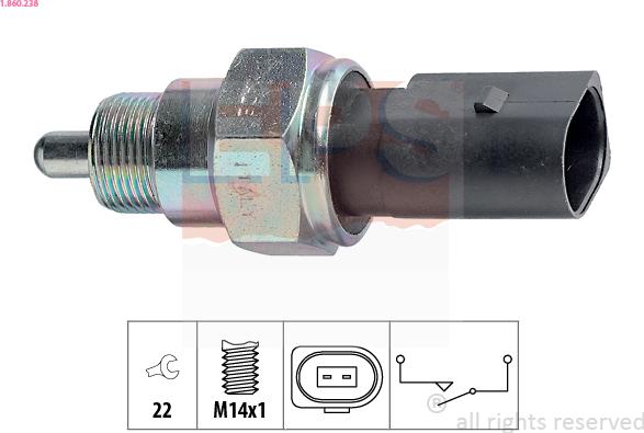 EPS 1.860.238 - Датчик, переключатель, фара заднего хода avtokuzovplus.com.ua