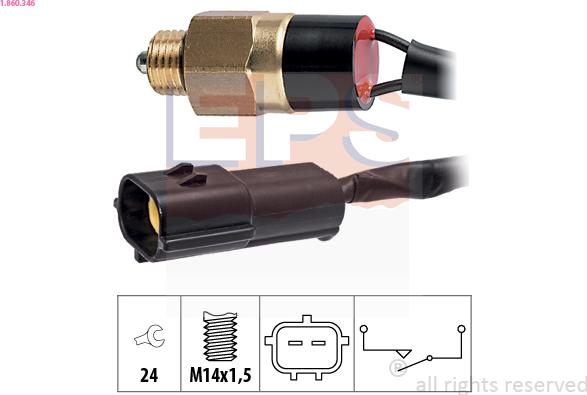 EPS 1.860.346 - Датчик, контактний перемикач, фара заднього ходу autocars.com.ua