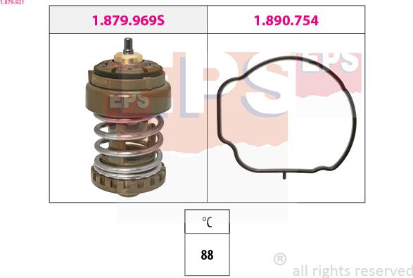 EPS 1.879.921 - Термостат, охолоджуюча рідина autocars.com.ua