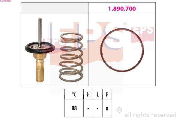 EPS 1.879.980 - Термостат, охолоджуюча рідина autocars.com.ua