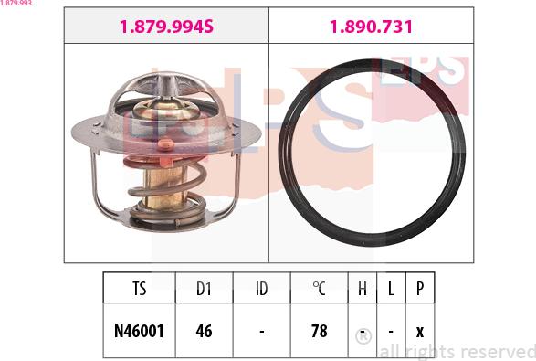 EPS 1.879.993 - Термостат, охолоджуюча рідина autocars.com.ua