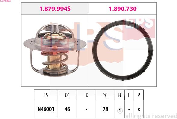 EPS 1.879.994 - Термостат, охолоджуюча рідина autocars.com.ua