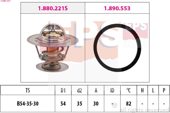 EPS 1.880.221 - Термостат, охолоджуюча рідина autocars.com.ua