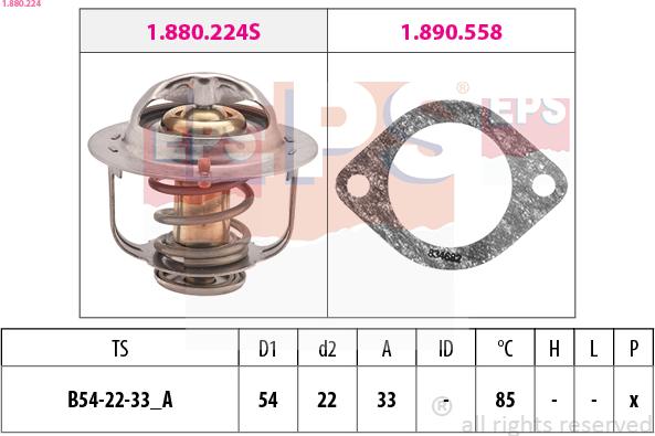 EPS 1.880.224 - Термостат, охолоджуюча рідина autocars.com.ua