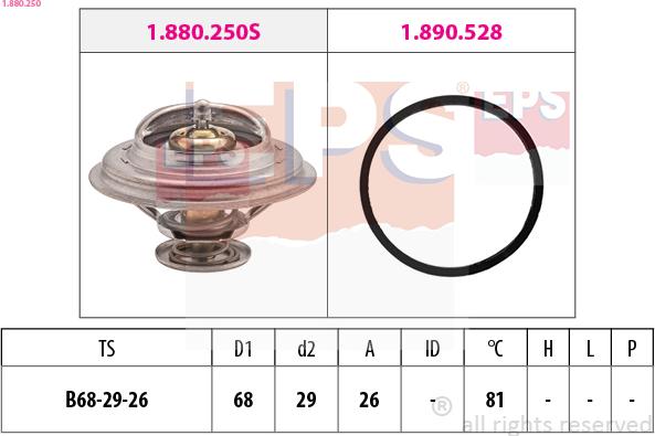 EPS 1.880.250 - Термостат, охлаждающая жидкость avtokuzovplus.com.ua