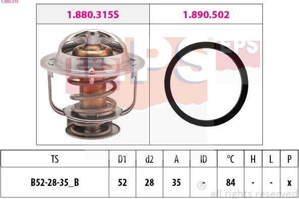 EPS 1.880.315 - Термостат, охолоджуюча рідина autocars.com.ua