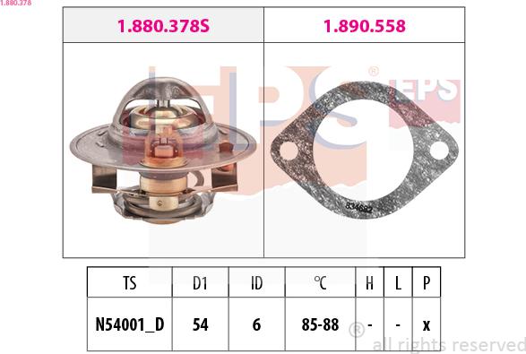 EPS 1.880.378 - Термостат, охлаждающая жидкость avtokuzovplus.com.ua