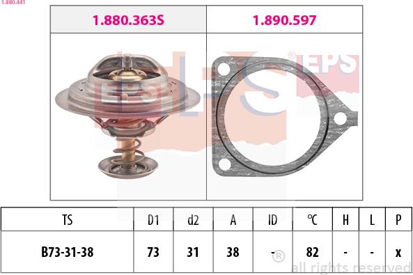 EPS 1.880.441 - Термостат, охолоджуюча рідина autocars.com.ua