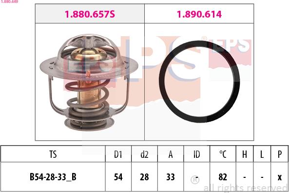 EPS 1.880.449 - Термостат, охолоджуюча рідина autocars.com.ua