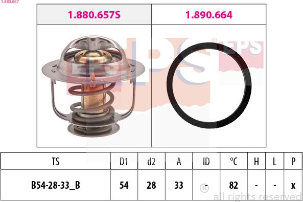 EPS 1.880.657 - Термостат, охолоджуюча рідина autocars.com.ua