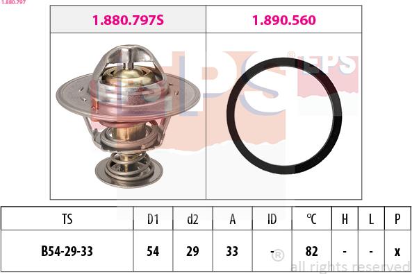 EPS 1.880.797 - Термостат, охолоджуюча рідина autocars.com.ua