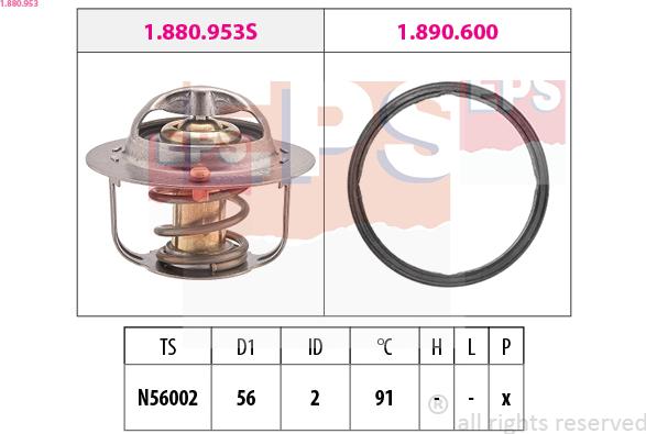 EPS 1.880.953 - Термостат, охлаждающая жидкость autodnr.net