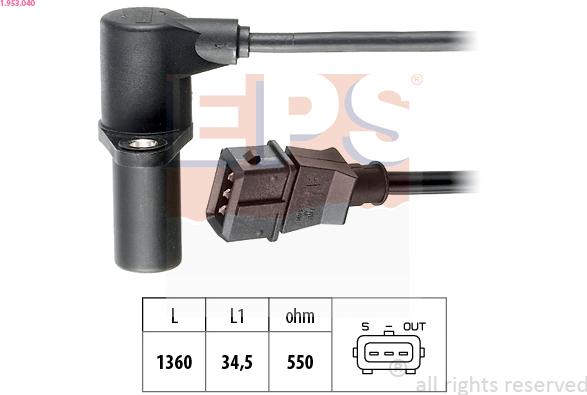 EPS 1.953.040 - Датчик імпульсів, колінчастий вал autocars.com.ua