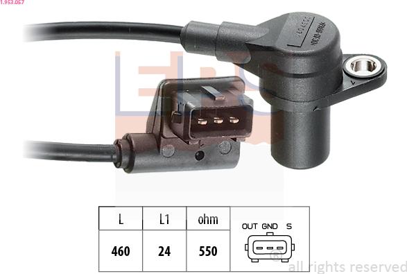 EPS 1.953.057 - Датчик імпульсів, колінчастий вал autocars.com.ua