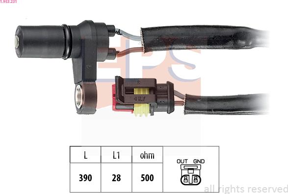 EPS 1.953.231 - Датчик частоти обертання, автоматична коробка передач autocars.com.ua