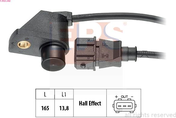 EPS 1.953.242 - Датчик, положення розподільного валу autocars.com.ua