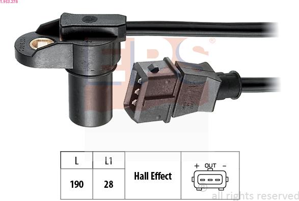 EPS 1.953.278 - Датчик, положение распределительного вала avtokuzovplus.com.ua