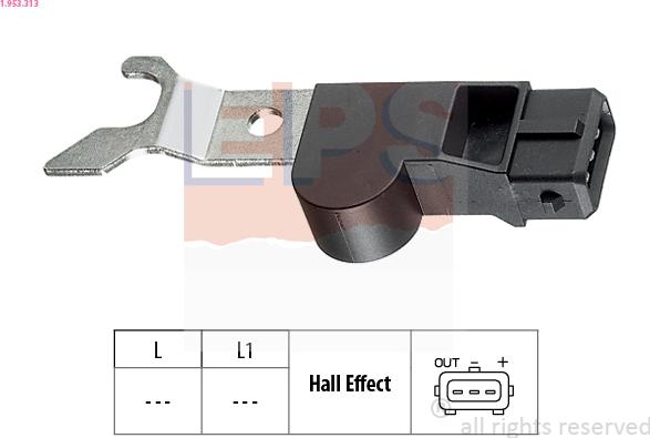 EPS 1.953.313 - Датчик положення р-вала Chevrolet Captiva C100. C140 2.4 06.06-. Epica Kl1_ 2.0 01.05- autocars.com.ua