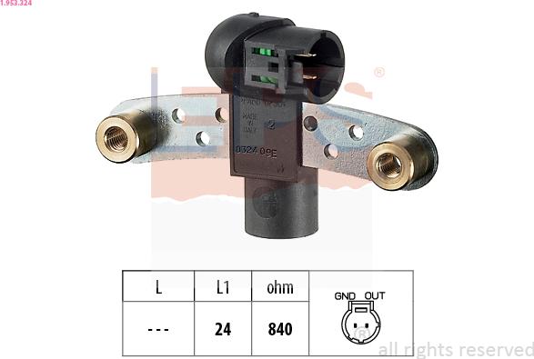 EPS 1.953.324 - Датчик імпульсів, колінчастий вал autocars.com.ua