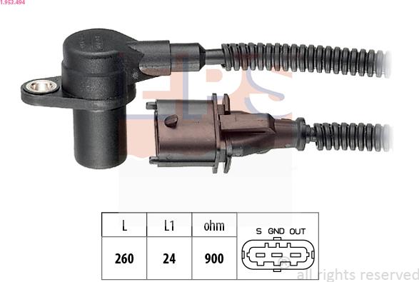 EPS 1.953.494 - Датчик импульсов, коленвал autodnr.net