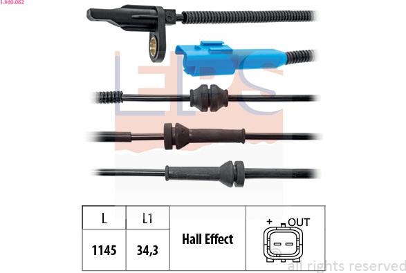 EPS 1.960.062 - Датчик ABS, частота вращения колеса avtokuzovplus.com.ua