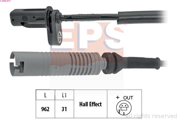 EPS 1.960.077 - Датчик ABS, частота вращения колеса avtokuzovplus.com.ua