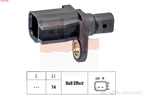 EPS 1.960.186 - Датчик ABS, частота вращения колеса avtokuzovplus.com.ua