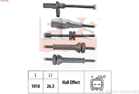 EPS 1.960.209 - Датчик ABS, частота вращения колеса avtokuzovplus.com.ua