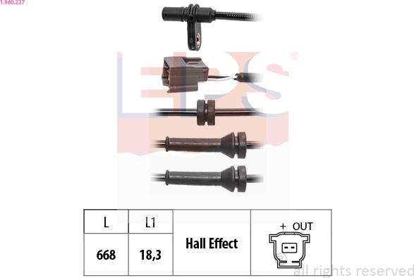 EPS 1.960.237 - Датчик ABS, частота вращения колеса avtokuzovplus.com.ua