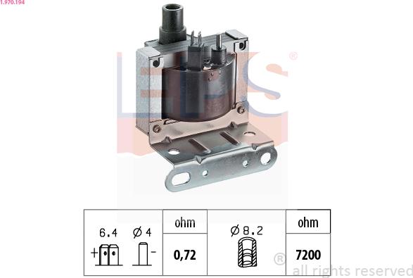 EPS 1.970.194 - Котушка запалювання autocars.com.ua