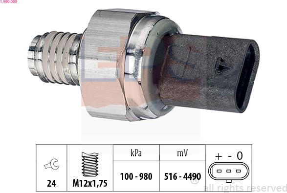 EPS 1.980.009 - Датчик, давление масла avtokuzovplus.com.ua