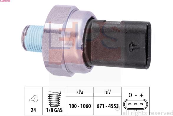 EPS 1.980.016 - Датчик, тиск масла autocars.com.ua
