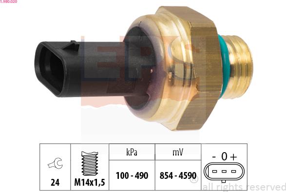 EPS 1.980.020 - Датчик, тиск вихлопних газів autocars.com.ua