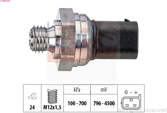 EPS 1.980.028 - Датчик, тиск масла autocars.com.ua