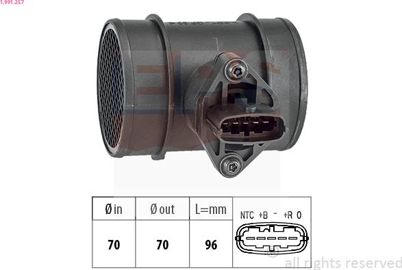 EPS 1.991.257 - Датчик потоку, маси повітря autocars.com.ua