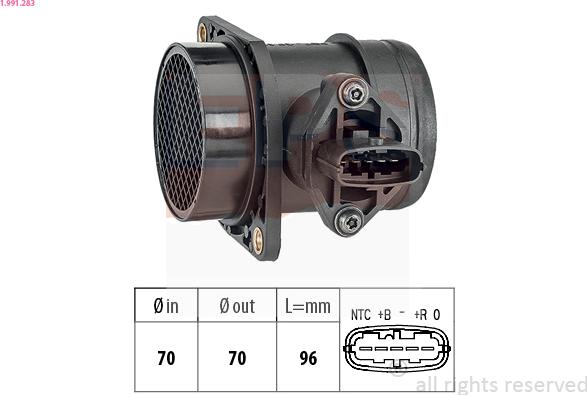 EPS 1.991.283 - Датчик потоку, маси повітря autocars.com.ua