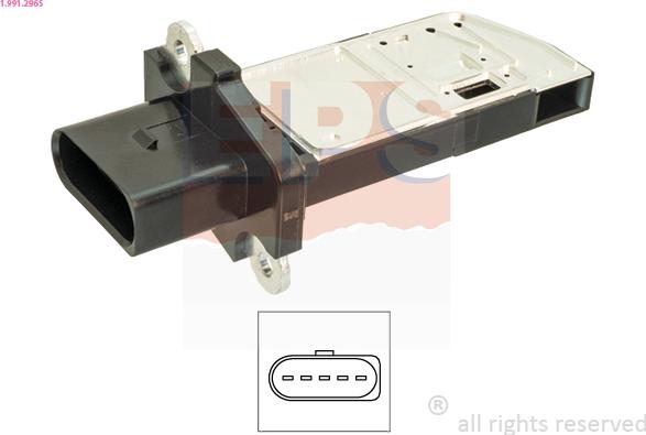 EPS 1.991.296S - Датчик потоку, маси повітря autocars.com.ua