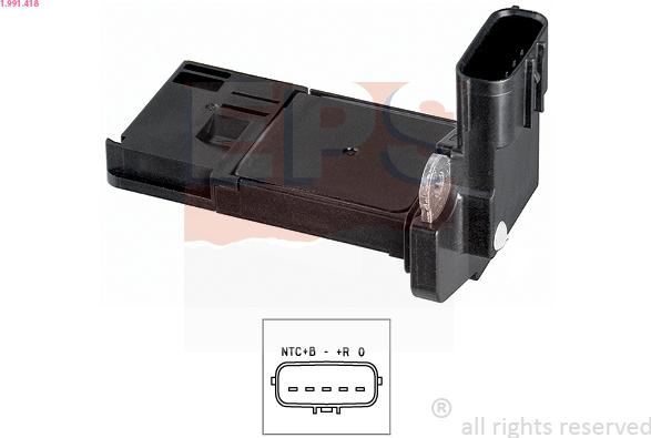 EPS 1.991.418 - Датчик потоку, маси повітря autocars.com.ua