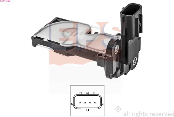 EPS 1.991.562 - Датчик потоку, маси повітря autocars.com.ua