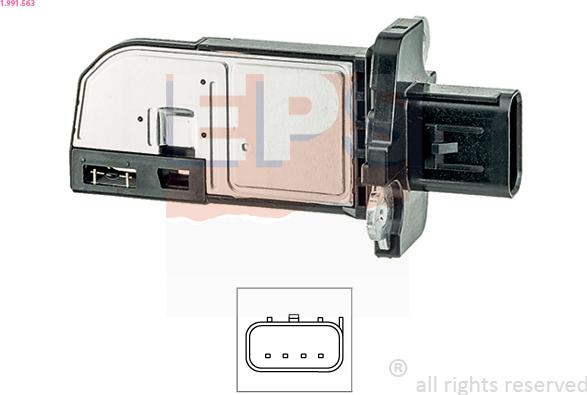 EPS 1.991.563 - Датчик потоку, маси повітря autocars.com.ua