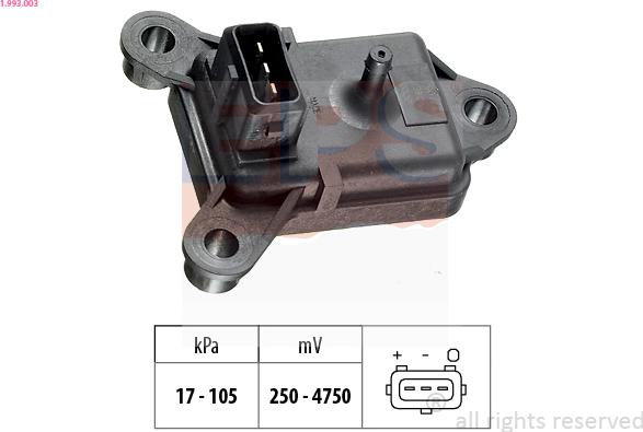 EPS 1.993.003 - Датчик вакуума Citroen Berlingo 96--Jumper 94- autocars.com.ua