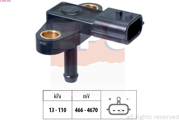 EPS 1.993.233 - Датчик тиску повітря, висотний коректор autocars.com.ua