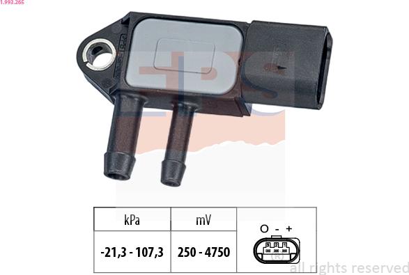 EPS 1.993.265 - Датчик тиску каталізатора VAG Caddy-T5 10- сажового фільтру autocars.com.ua